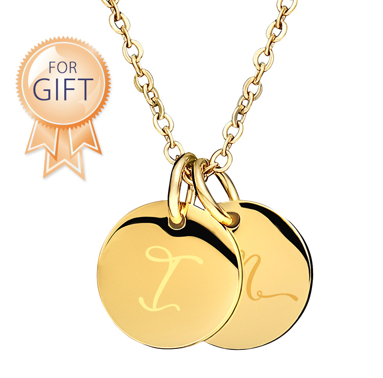 【金属アレルギー対応】ダブル イニシャル ネックレス I