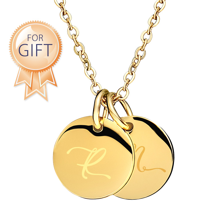 【金属アレルギー対応】ダブル イニシャル ネックレス R