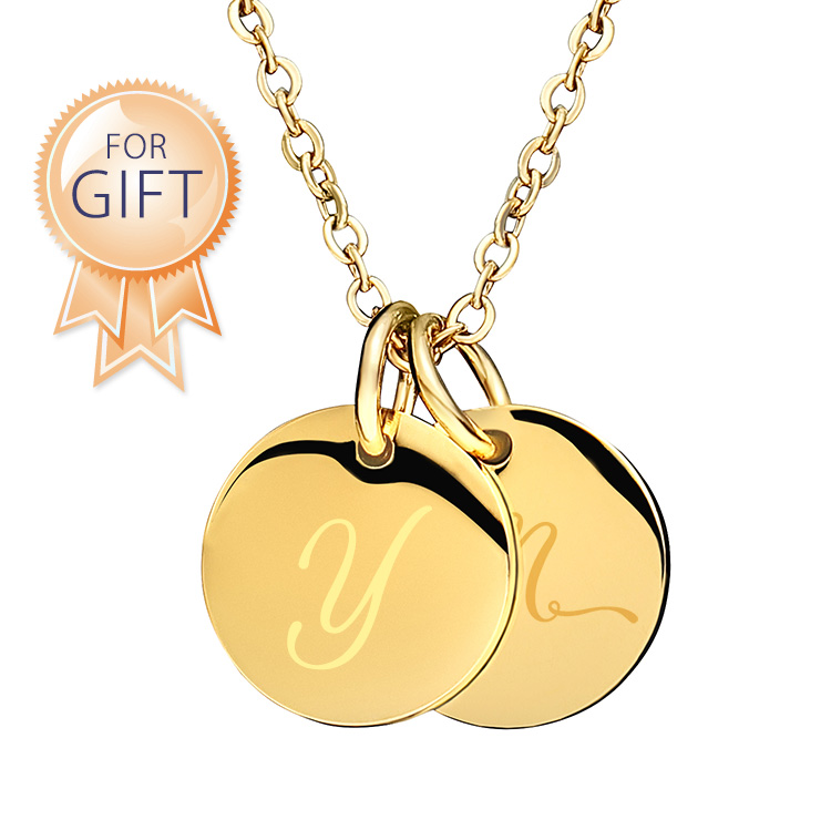 【金属アレルギー対応】ダブル イニシャル ネックレス Y