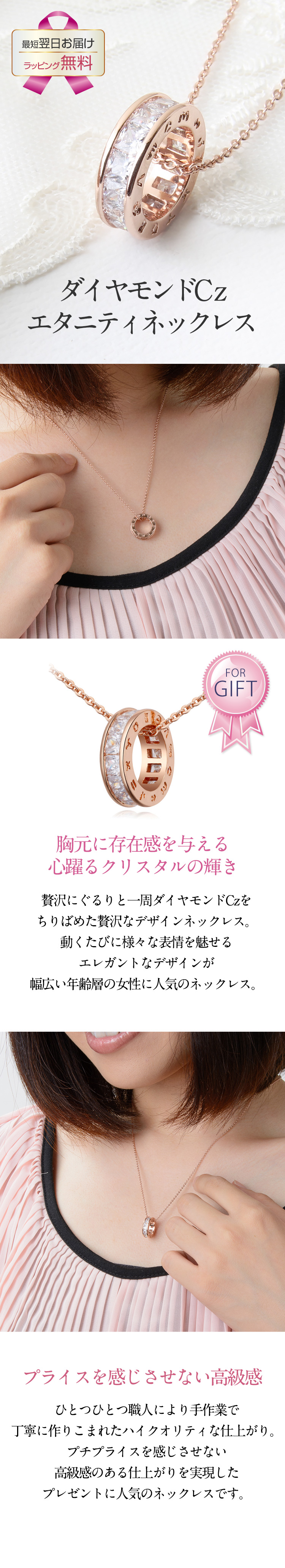 PGエタニティリング★ダイヤモンドCzネックレス
