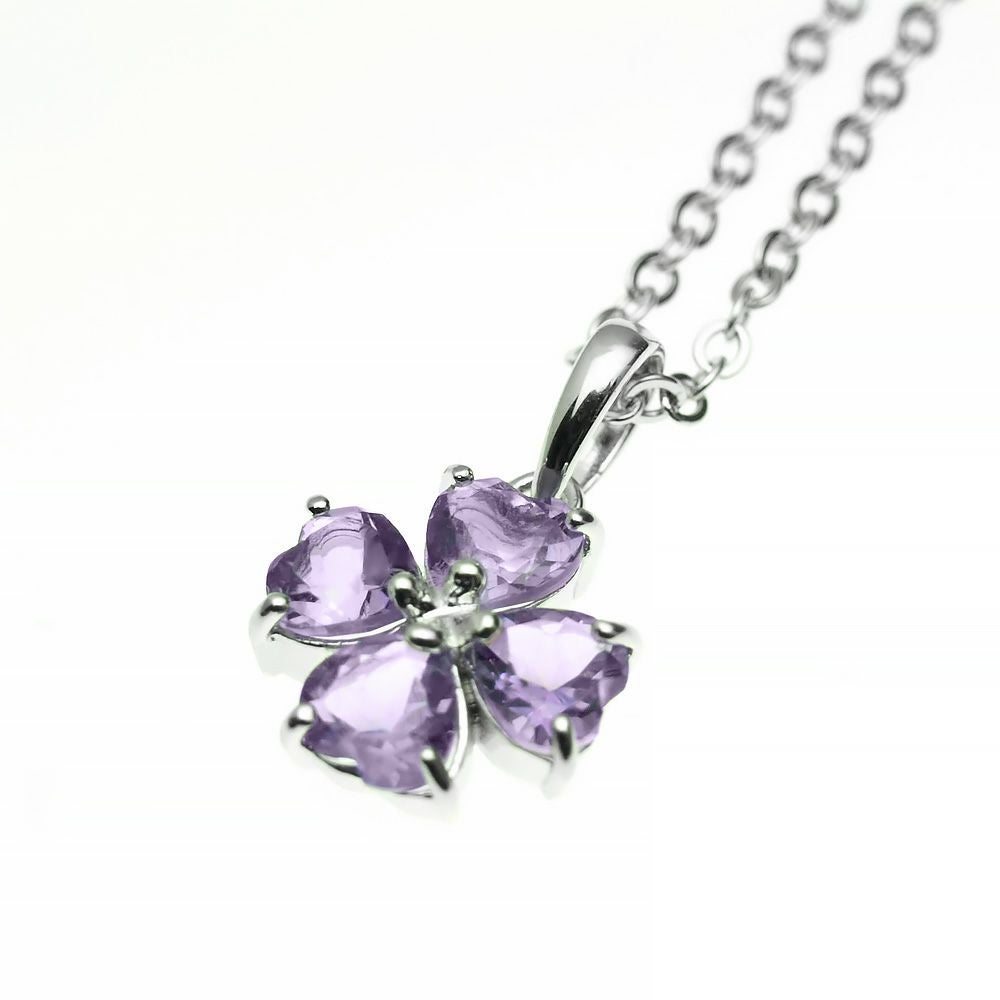 2月誕生石アメジスト★クローバーペンダント