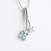 3月誕生石アクアマリン★Wフラワーペンダント
