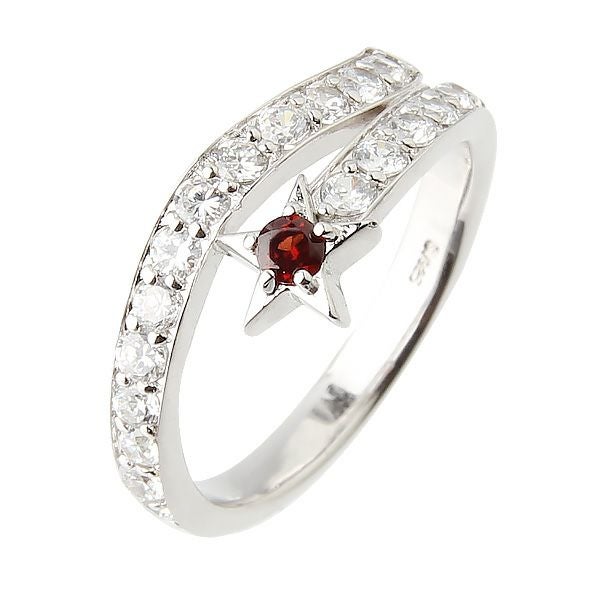 1月誕生石ガーネット★スターデザインリング