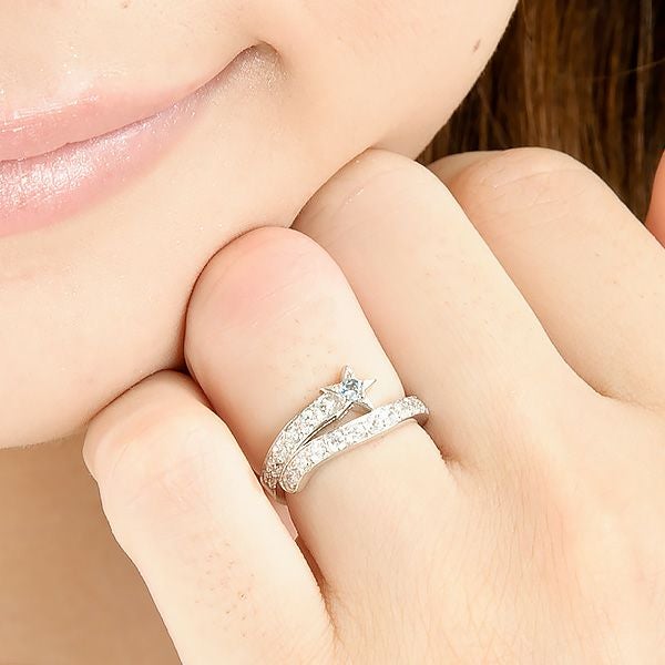 3月誕生石アクアマリン★スターデザインリング