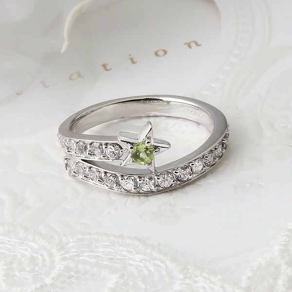 8月誕生石ペリドット★スターデザインリング