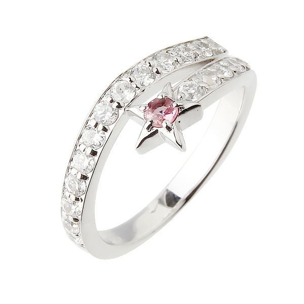 10月誕生石ピンクトルマリン★スターデザインリング