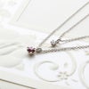 1月誕生石ガーネット×一粒ダイヤ★ダブルチェーンネックレス