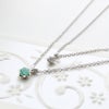 5月誕生石エメラルド×一粒ダイヤ★ダブルチェーンネックレス
