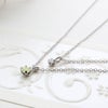 8月誕生石ペリドット×一粒ダイヤ★ダブルチェーンネックレス