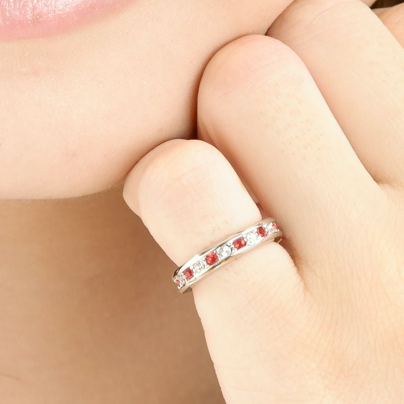 7月誕生石スワロフスキー★エタニティピンキーリング