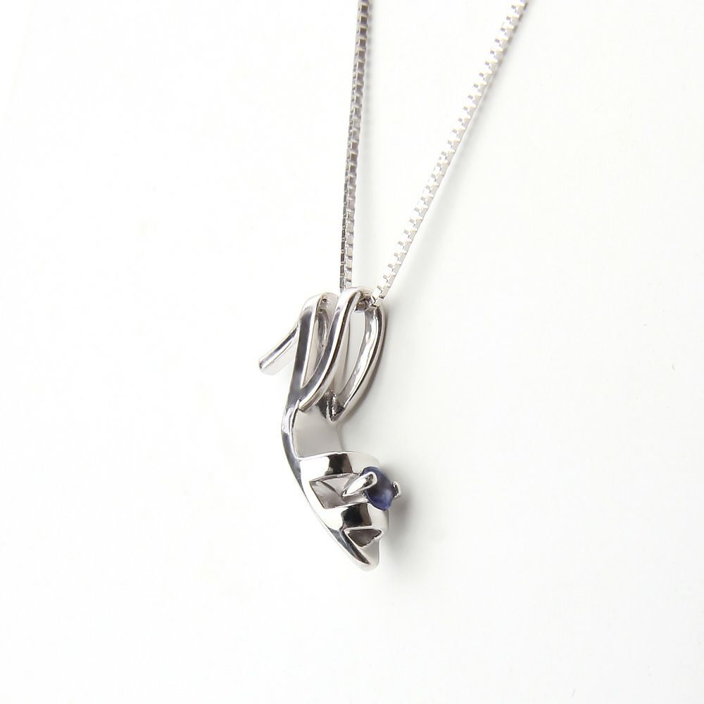 9月誕生石サファイア★K10WGシンデレラネックレス