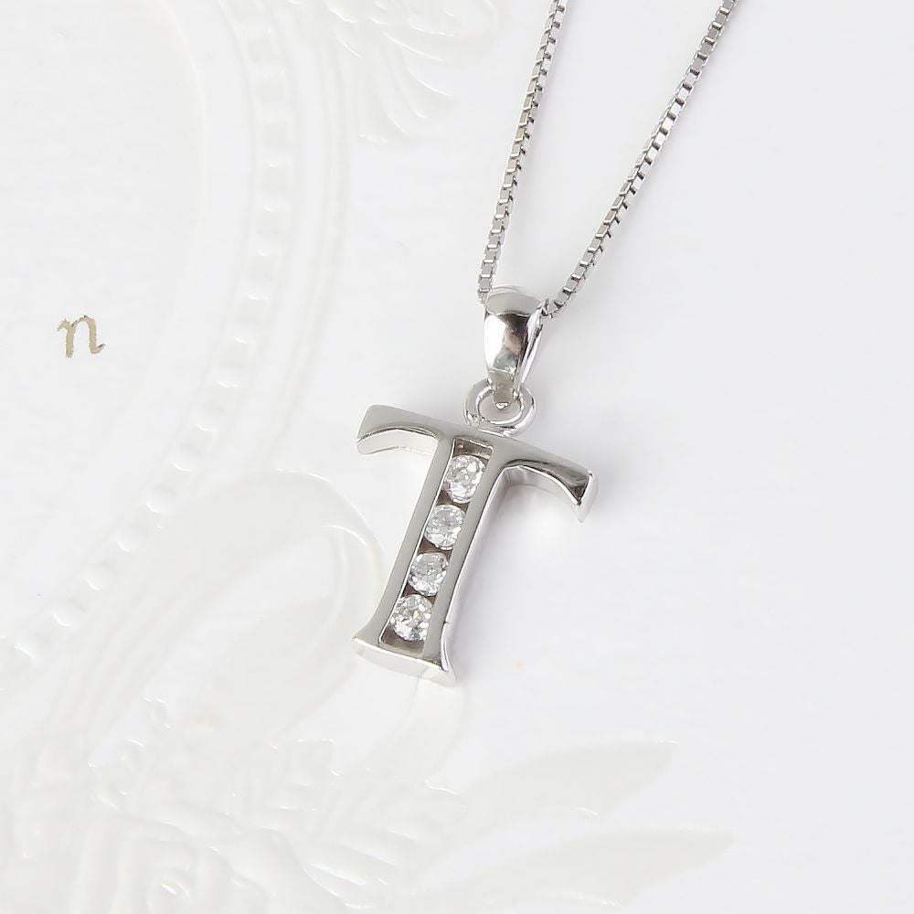 SVR925★イニシャルネックレス「T」