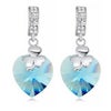 スワロフスキー★大粒ハートピアス（アクア）