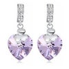 スワロフスキー★大粒ハートピアス（ラベンダー）