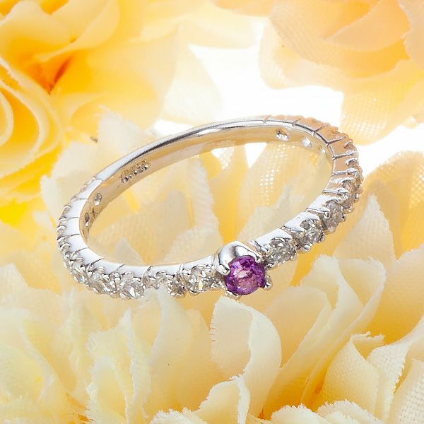 2月誕生石アメジスト★センターピースリング