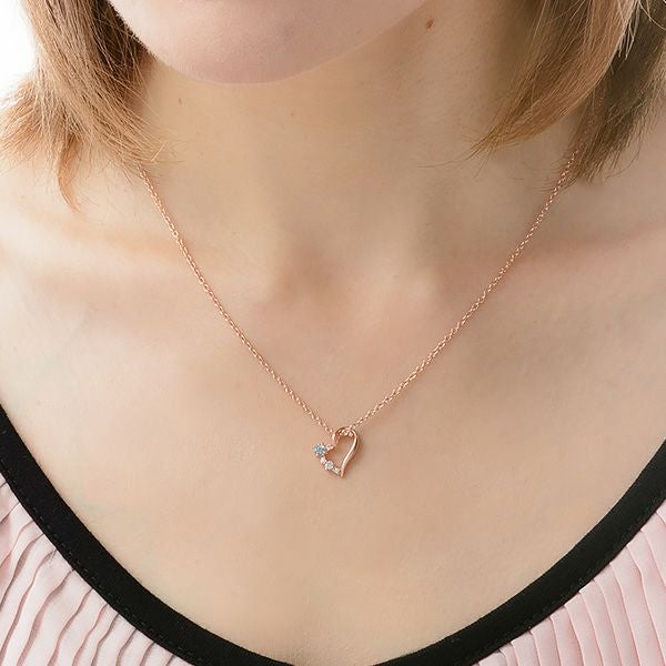 【新品未開封】Sears オープンハート 3月誕生石 アクアマリン ネックレス 3月誕生石 アクアマリン PGオープンハートネックレス | GiftBox.jp 公式