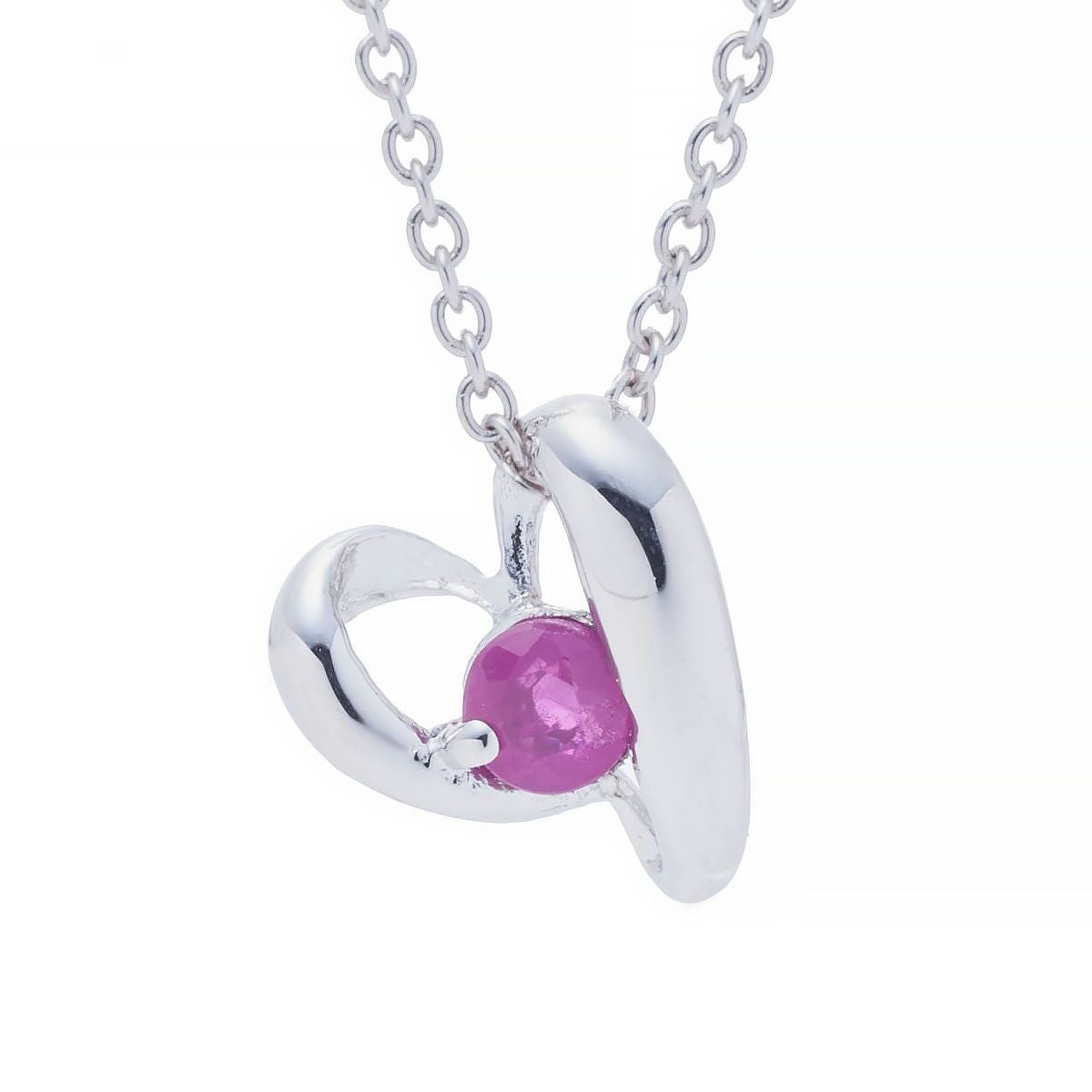 7月誕生石ルビー★SVR925ハートネックレス