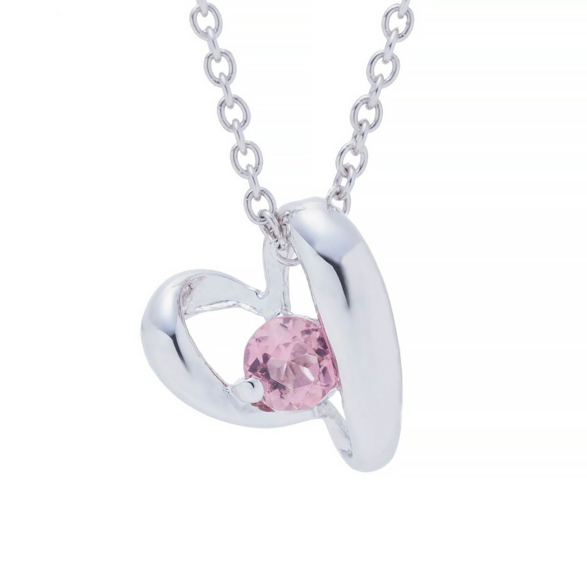10月誕生石ピンクトルマリン★SVR925ハートネックレス