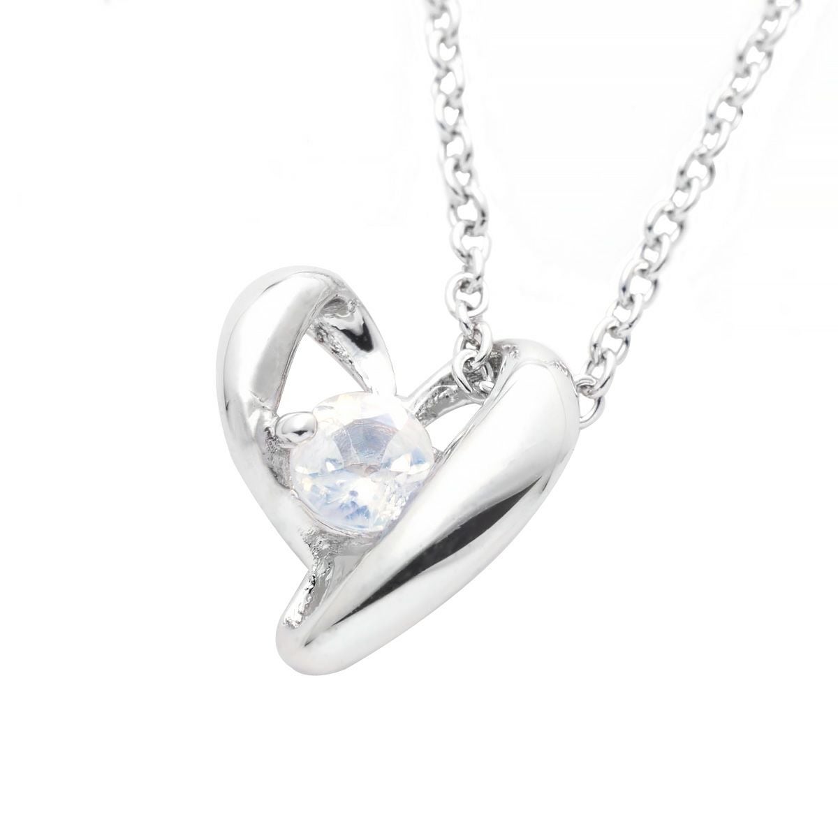 6月誕生石ムーンストーン★SVR925ハートネックレス