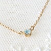 3月誕生石アクアマリン★一粒華奢ネックレス