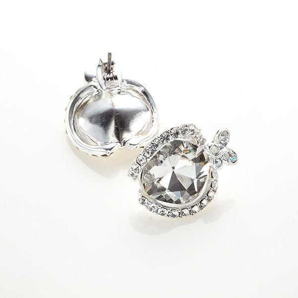 スワロフスキー★シャイニーバタフライピアス（クリア）