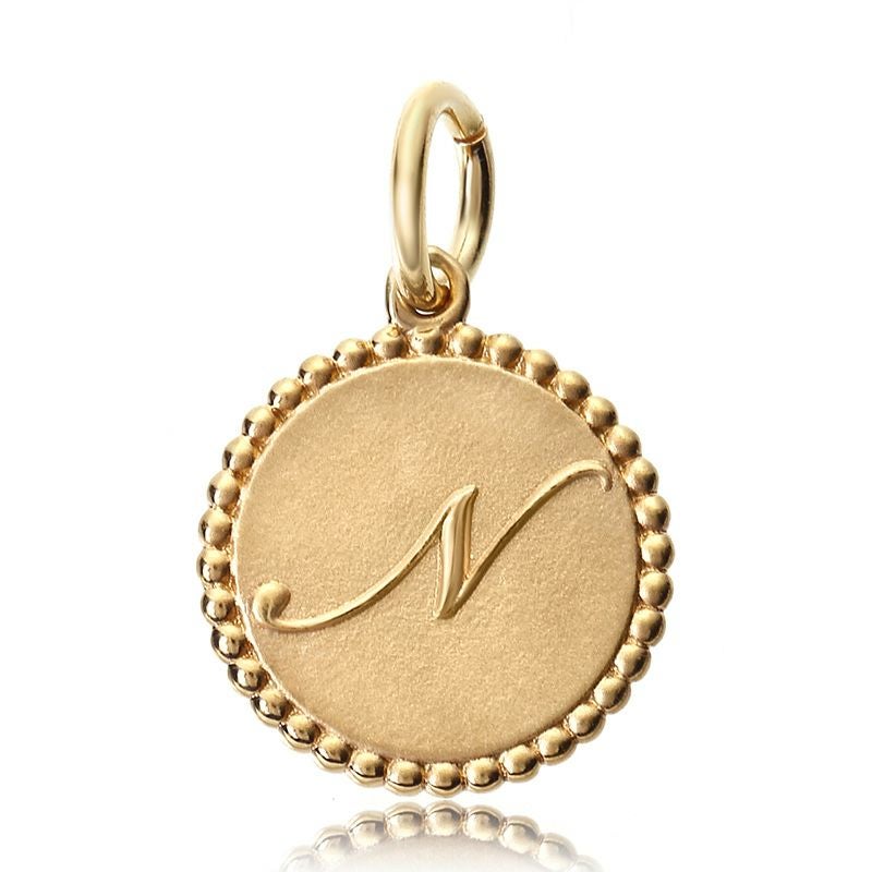 誕生石 イニシャル N ネックレス ゴールド