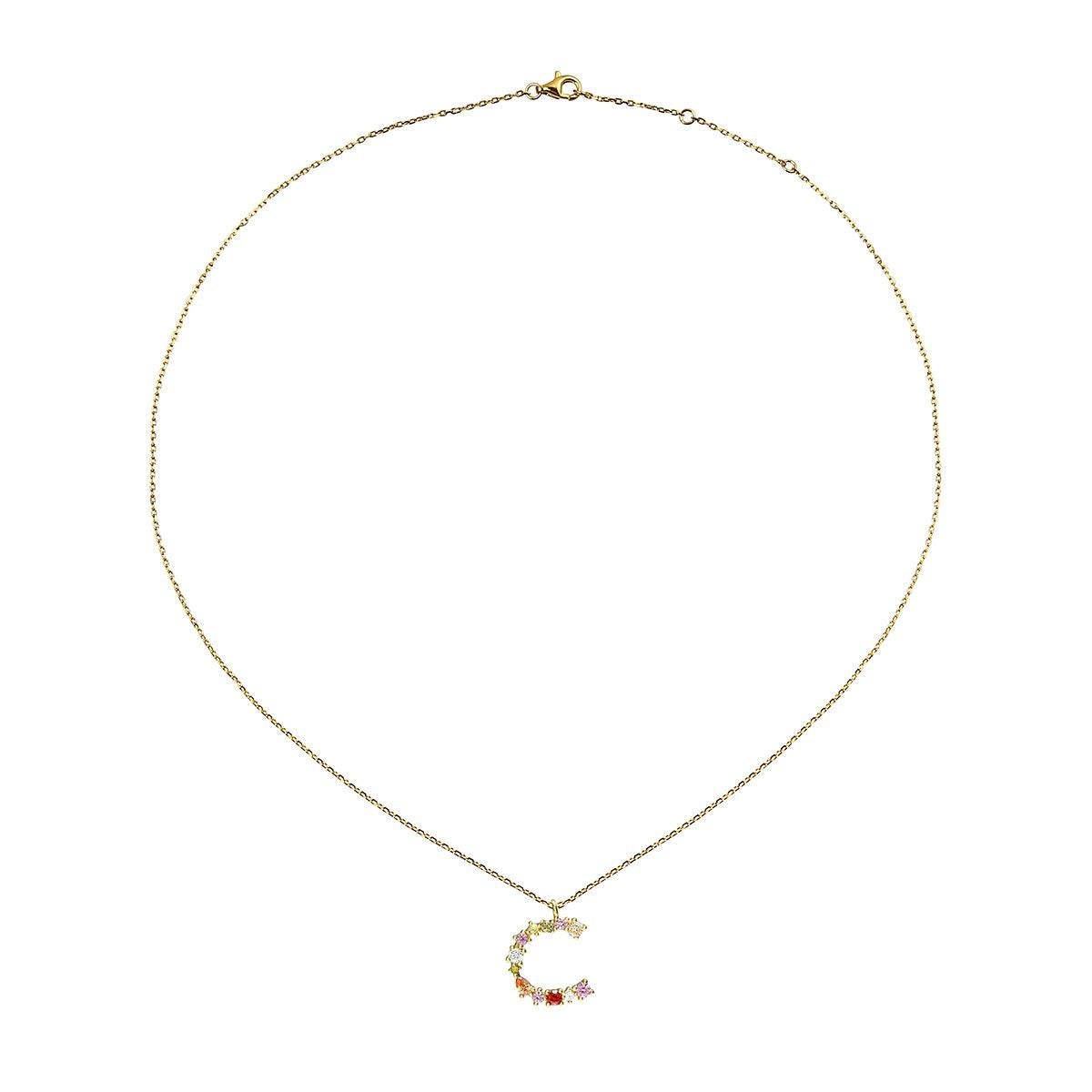 スワロフスキー★イニシャル【C】アミュレット ネックレス