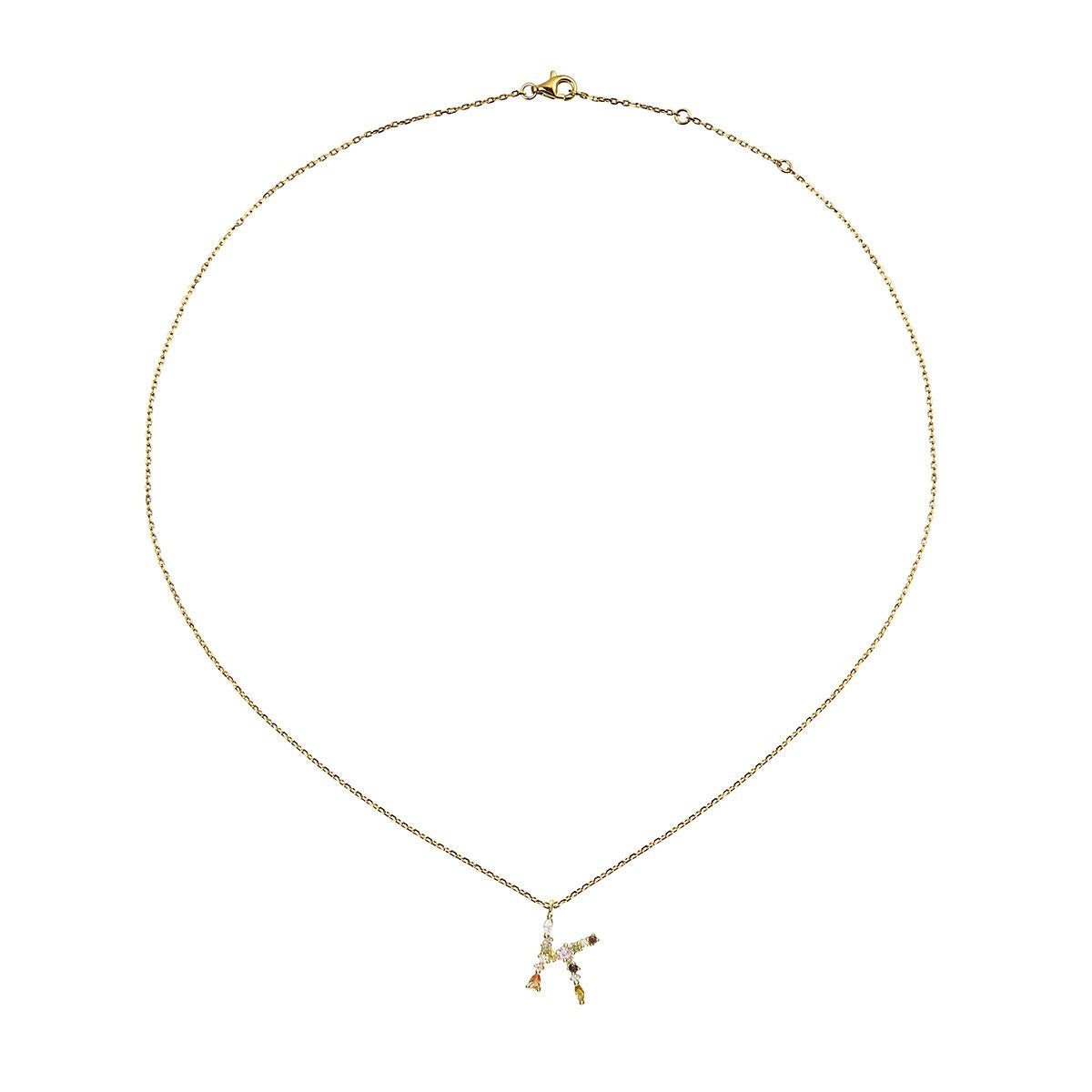 スワロフスキー★イニシャル【K】アミュレット ネックレス