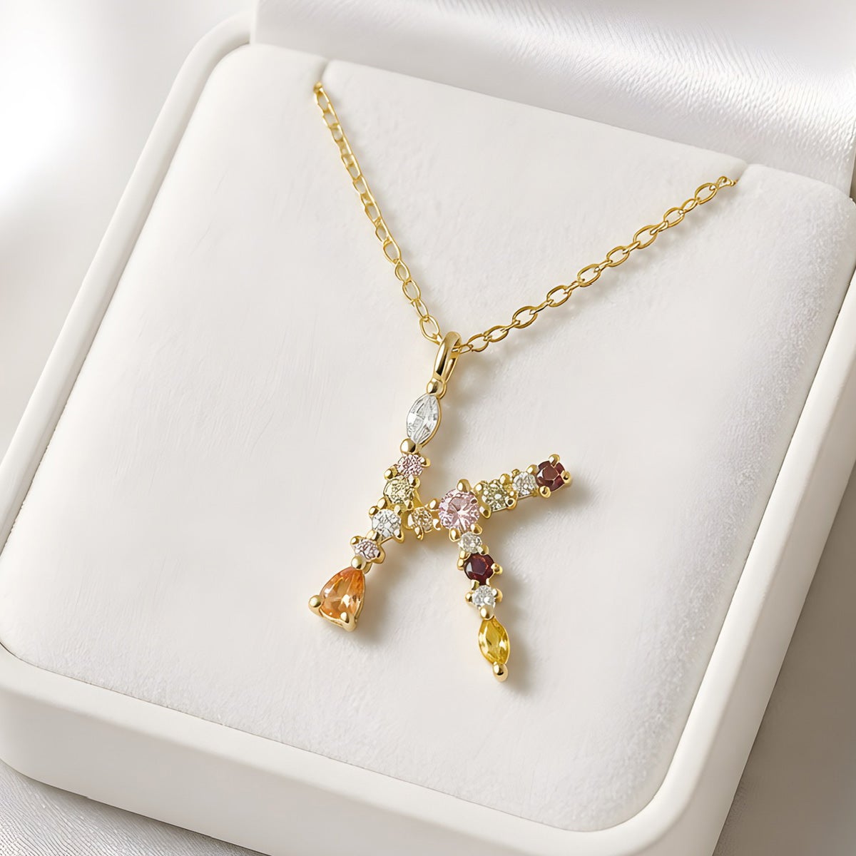 スワロフスキー イニシャル 【K】 アミュレット ネックレス