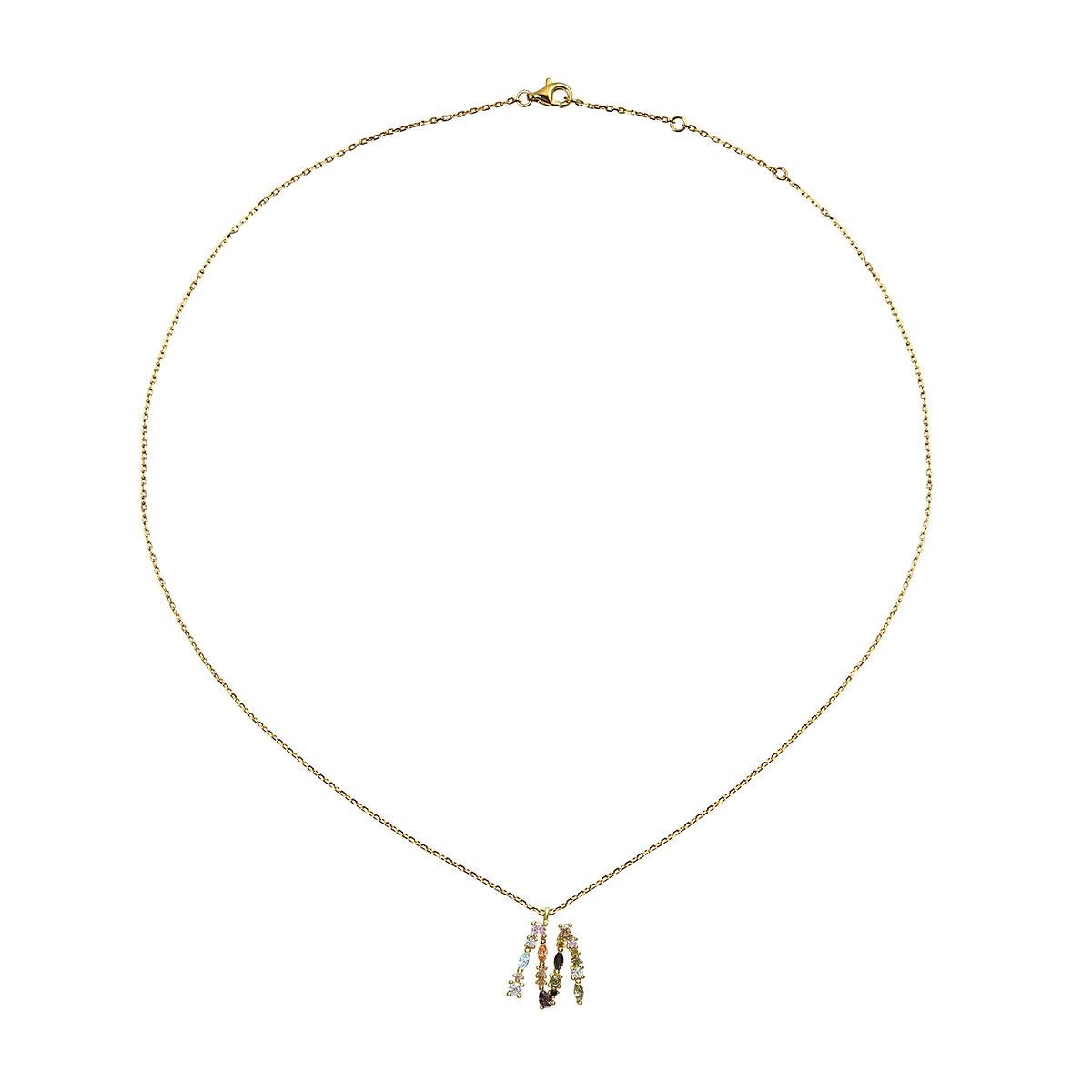 スワロフスキー★イニシャル【M】アミュレット ネックレス