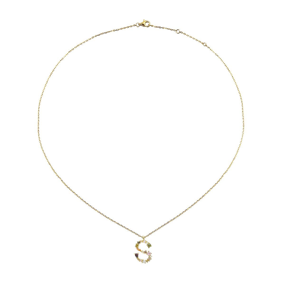 スワロフスキー★イニシャル【S】アミュレット ネックレス