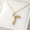 スワロフスキー イニシャル 【T】 アミュレット ネックレス