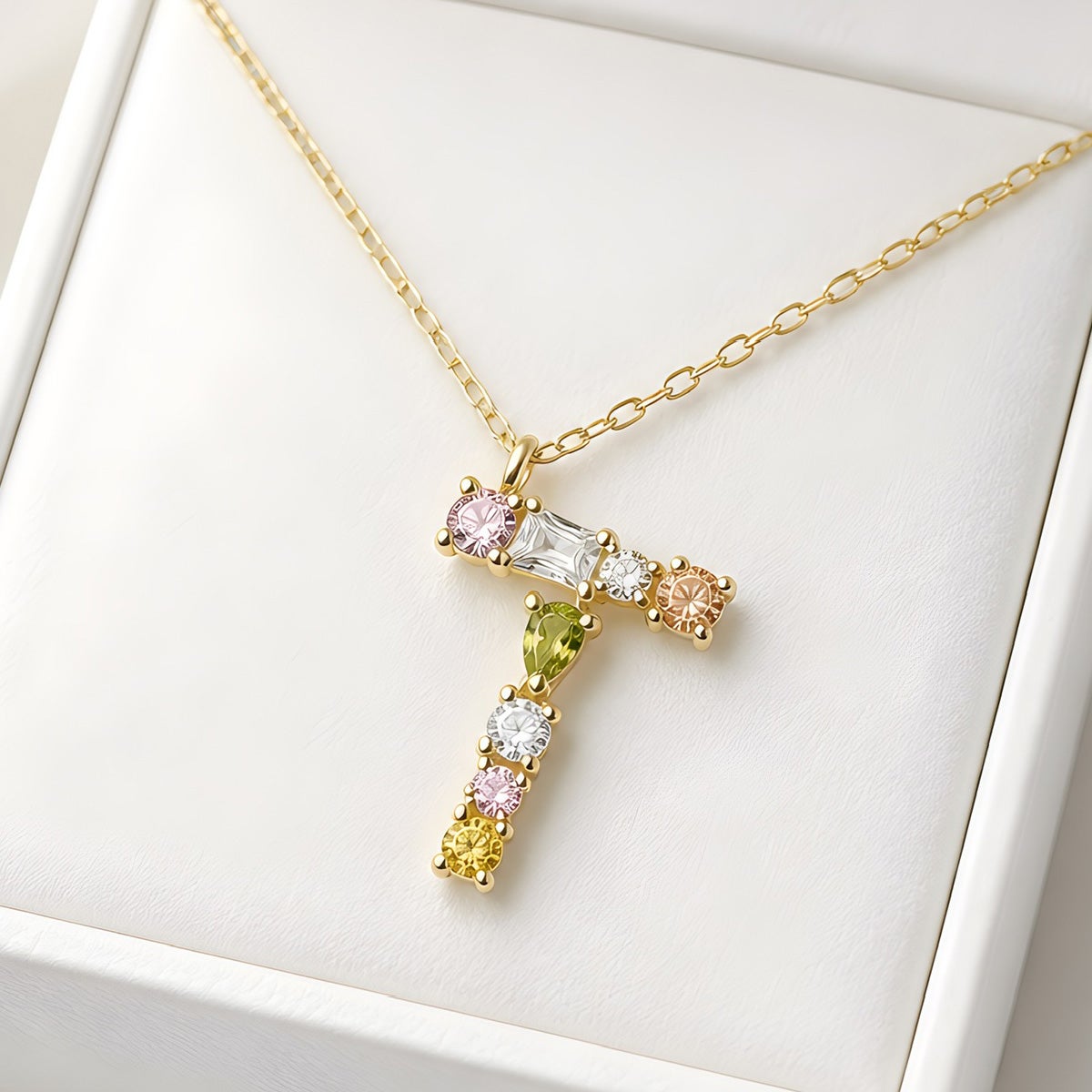 スワロフスキー イニシャル 【T】 アミュレット ネックレス