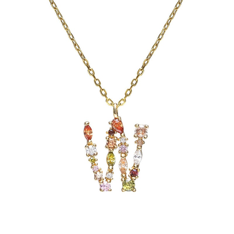 スワロフスキー★イニシャル【W】アミュレット ネックレス