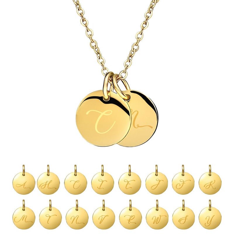 ダブルイニシャルネックレス【C】金属アレルギー対応