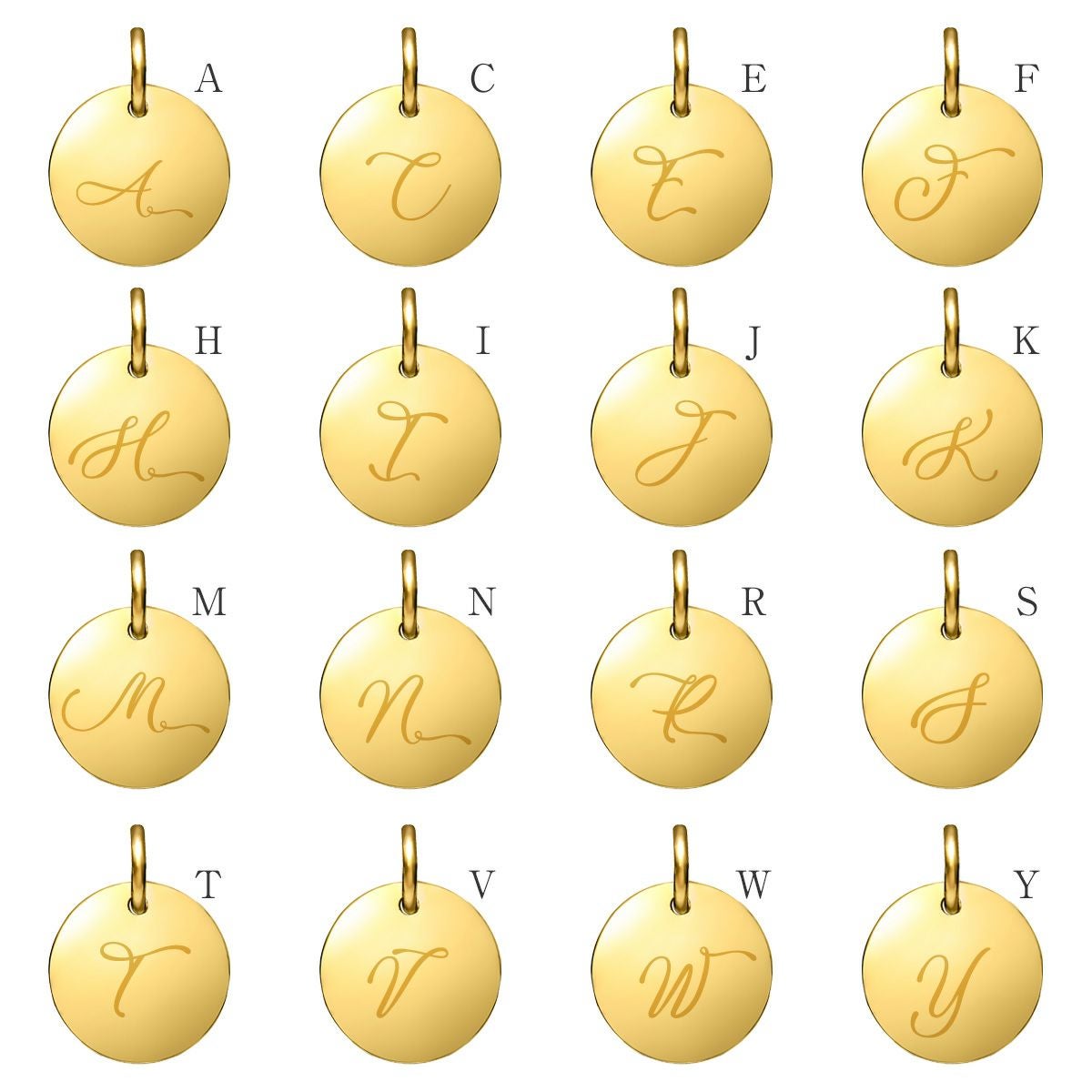 ダブルイニシャルネックレス【C】金属アレルギー対応