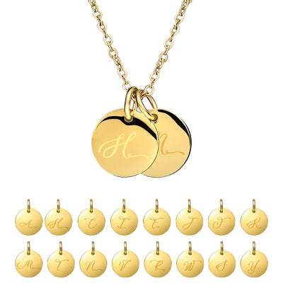 ダブルイニシャルネックレス【H】金属アレルギー対応