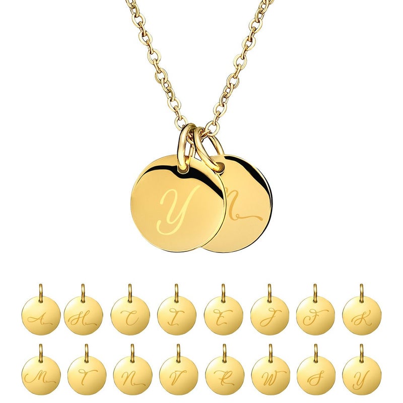 ダブルイニシャルネックレス【Y】金属アレルギー対応