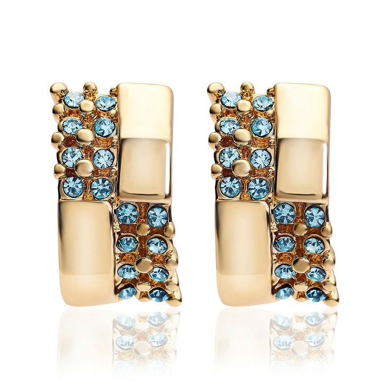 スワロフスキー★シャイニースタッドピアス（アクア）