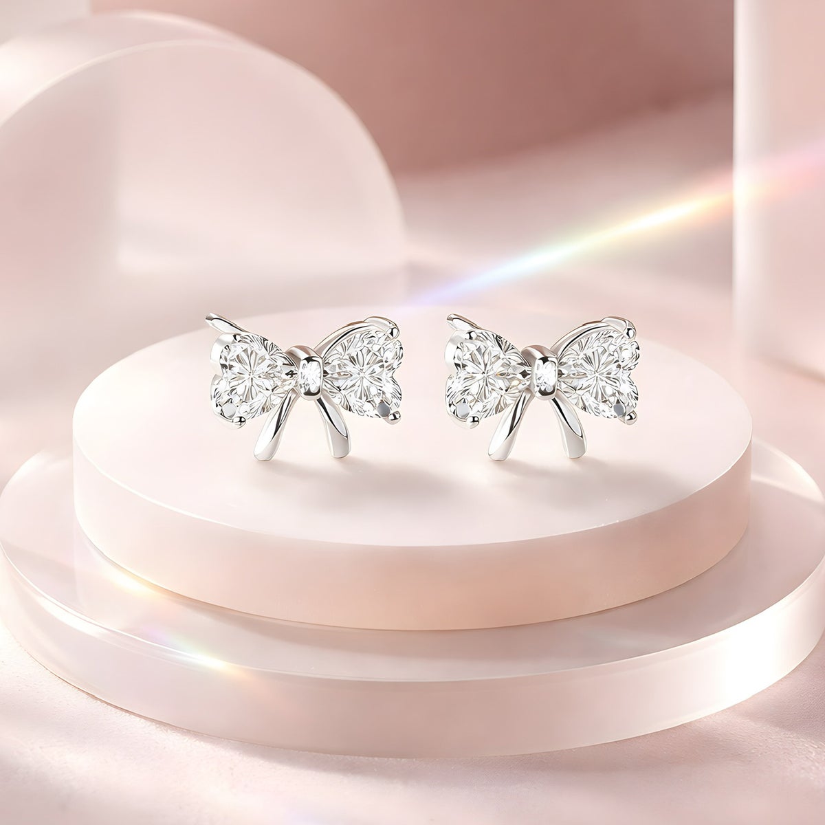 スワロフスキー リボン ピアス