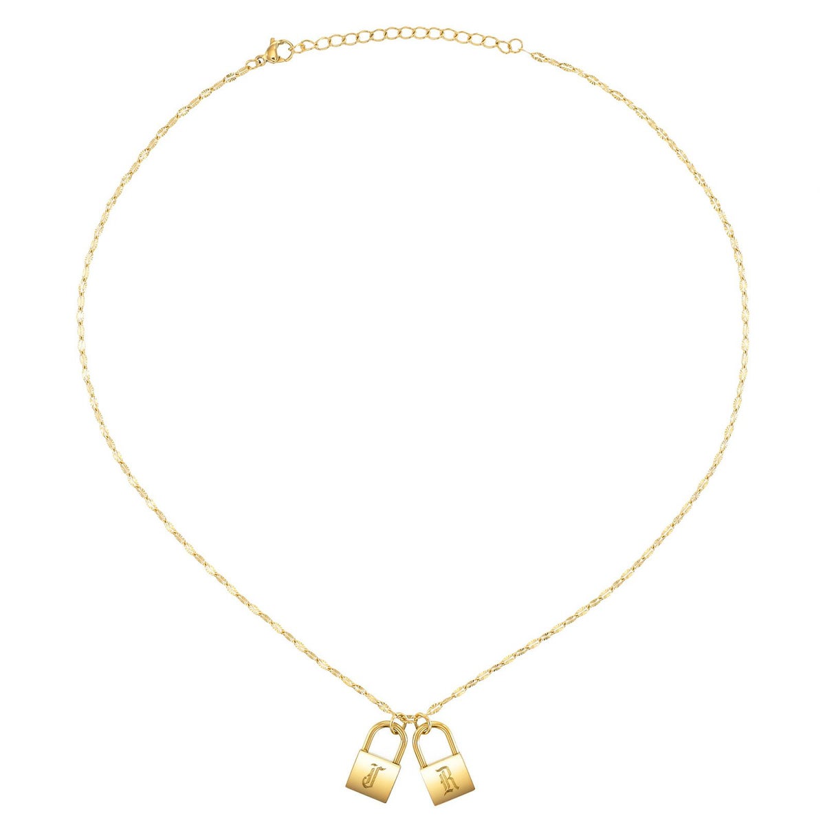 南京錠イニシャルネックレス【J】金属アレルギー対応