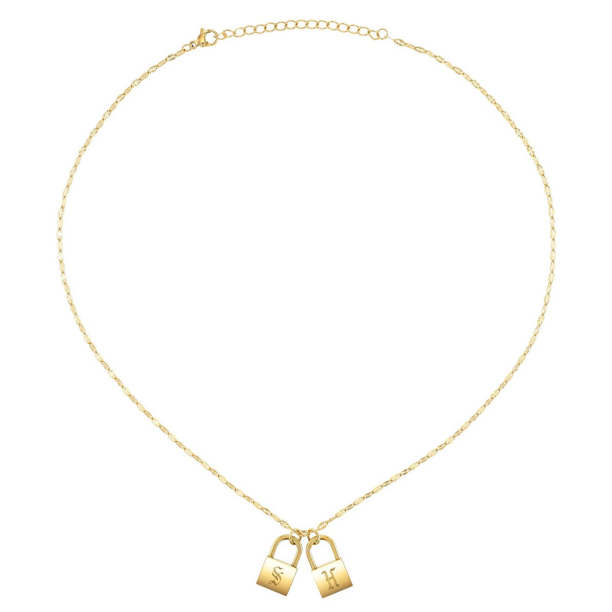 南京錠イニシャルネックレス【S】金属アレルギー対応