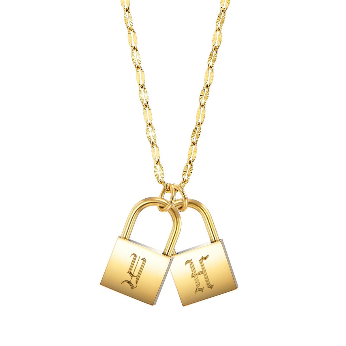 南京錠イニシャルネックレス【Y】金属アレルギー対応