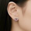 スワロフスキー ハート ビジュー ピアス（ラベンダー）
