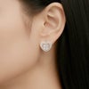 スワロフスキー ハート ビジュー ピアス（クリア）