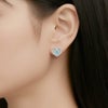スワロフスキー ハート ビジュー ピアス（アクア）